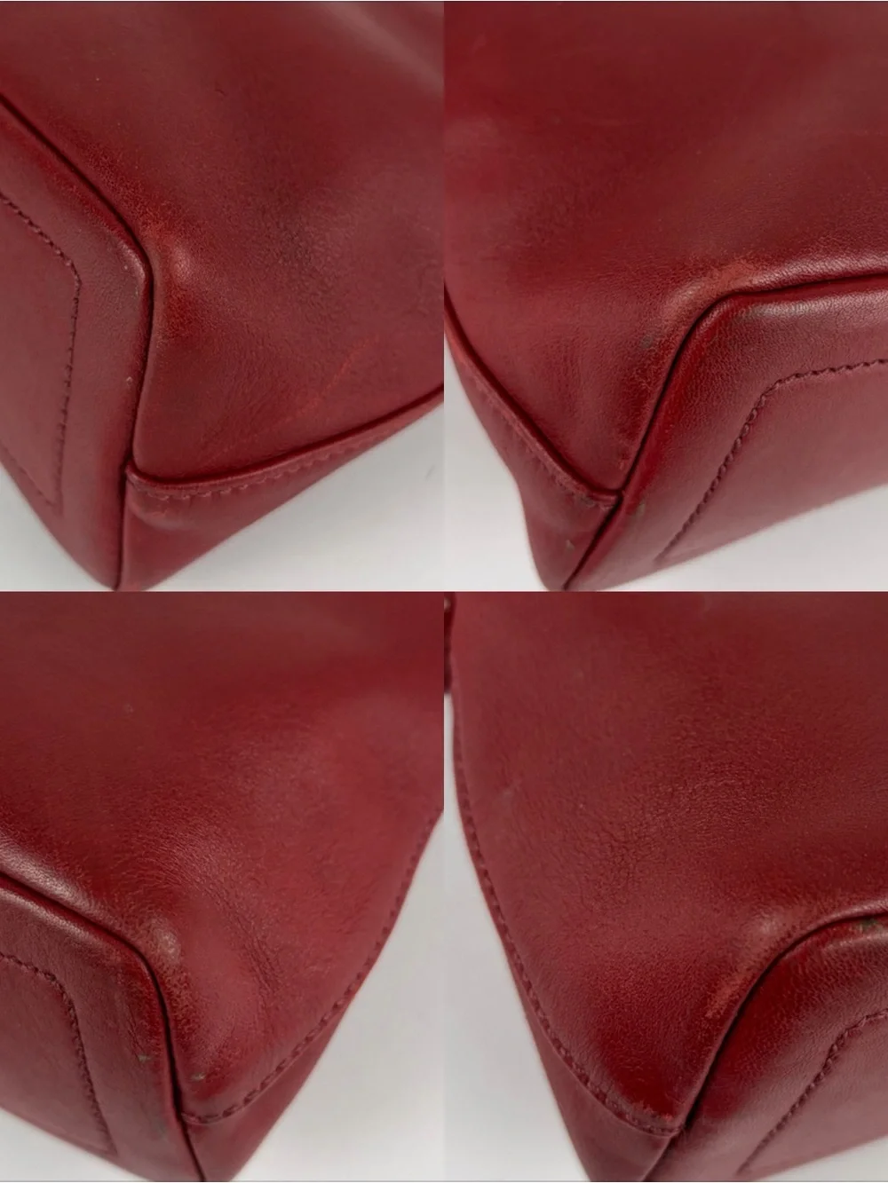 Coach Red Leather Shoulder Bag with Gold Hardware